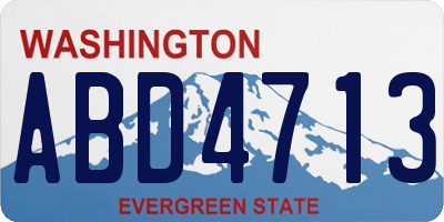 WA license plate ABD4713