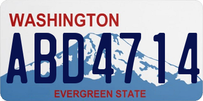 WA license plate ABD4714