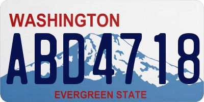 WA license plate ABD4718