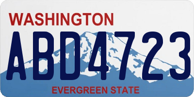 WA license plate ABD4723