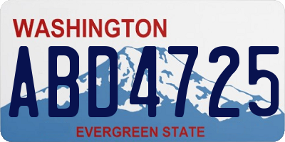 WA license plate ABD4725