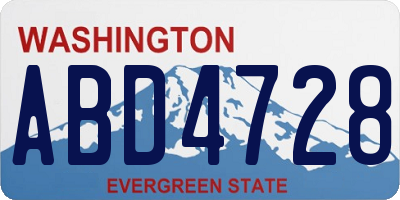 WA license plate ABD4728