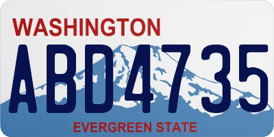 WA license plate ABD4735