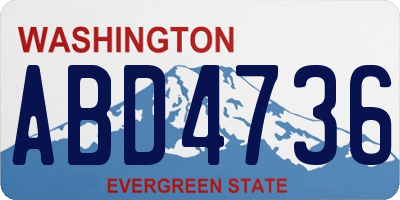 WA license plate ABD4736