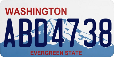 WA license plate ABD4738