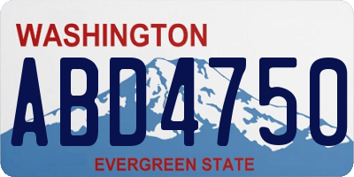 WA license plate ABD4750