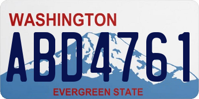 WA license plate ABD4761