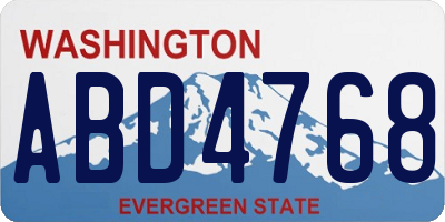 WA license plate ABD4768