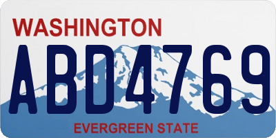 WA license plate ABD4769