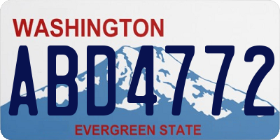 WA license plate ABD4772