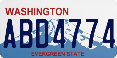 WA license plate ABD4774
