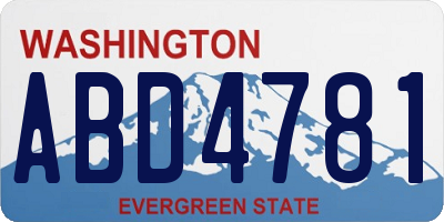 WA license plate ABD4781