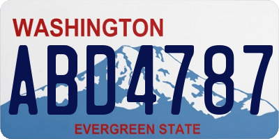 WA license plate ABD4787