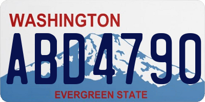 WA license plate ABD4790