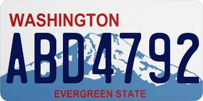 WA license plate ABD4792