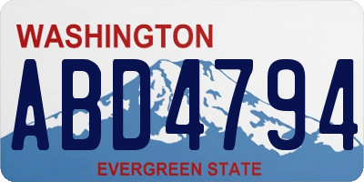 WA license plate ABD4794