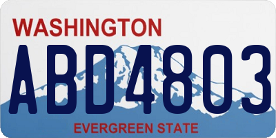 WA license plate ABD4803