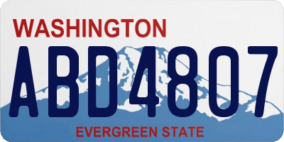 WA license plate ABD4807