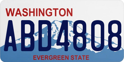 WA license plate ABD4808