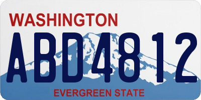 WA license plate ABD4812