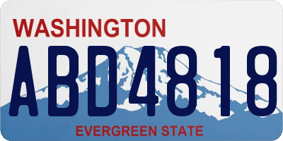 WA license plate ABD4818