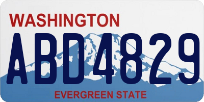 WA license plate ABD4829