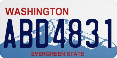 WA license plate ABD4831