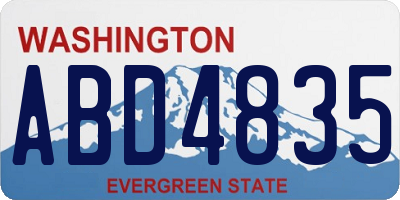 WA license plate ABD4835
