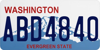 WA license plate ABD4840