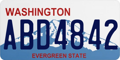 WA license plate ABD4842