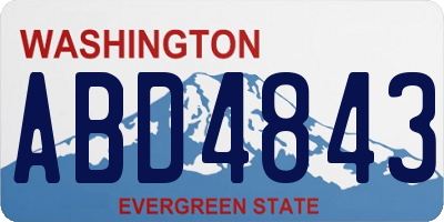 WA license plate ABD4843