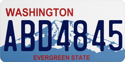 WA license plate ABD4845