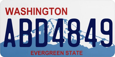 WA license plate ABD4849