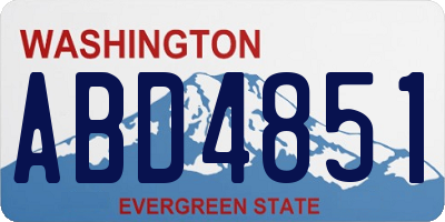 WA license plate ABD4851