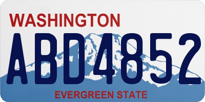 WA license plate ABD4852