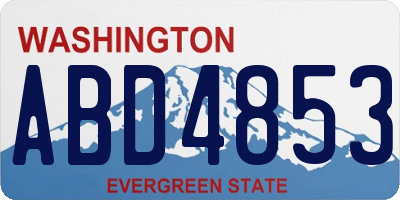 WA license plate ABD4853