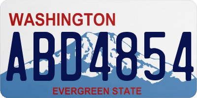 WA license plate ABD4854