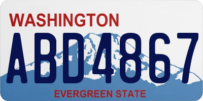 WA license plate ABD4867