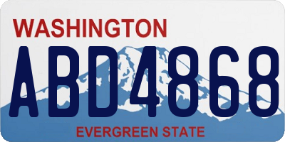 WA license plate ABD4868