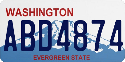 WA license plate ABD4874