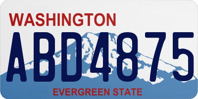 WA license plate ABD4875