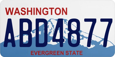 WA license plate ABD4877