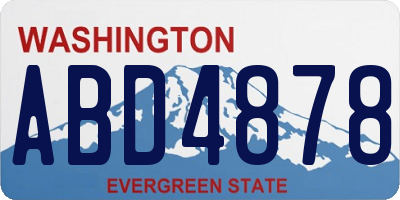 WA license plate ABD4878