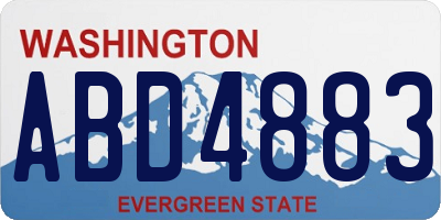 WA license plate ABD4883