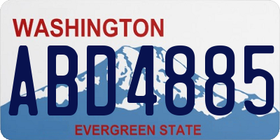 WA license plate ABD4885