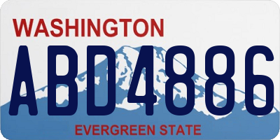 WA license plate ABD4886
