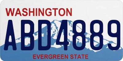 WA license plate ABD4889