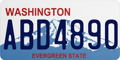 WA license plate ABD4890