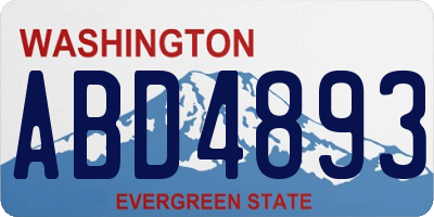 WA license plate ABD4893