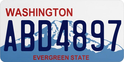 WA license plate ABD4897